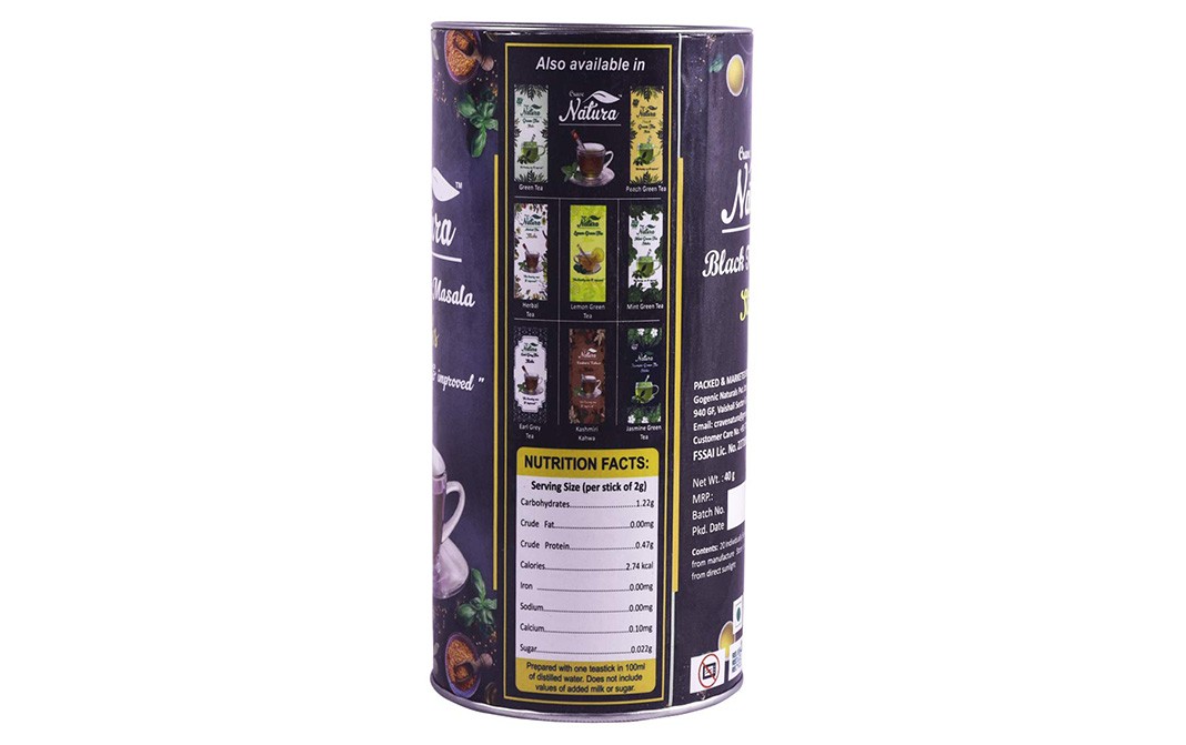 Crave Natura Black Tea Masala Sticks   Container  40 grams